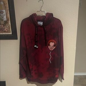 Loungefly IT Pennywise Hoodie Red Tie Dye Horror Graphic Pullover Size Large